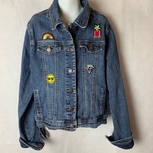 Old Navy Patched Denim Jacket Girl’s Youth XL